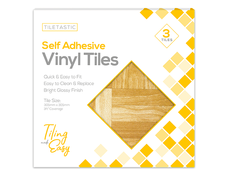 Wood Adhesive Vinyl Floor Tiles 3pk